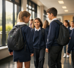 Students in a safe school environment